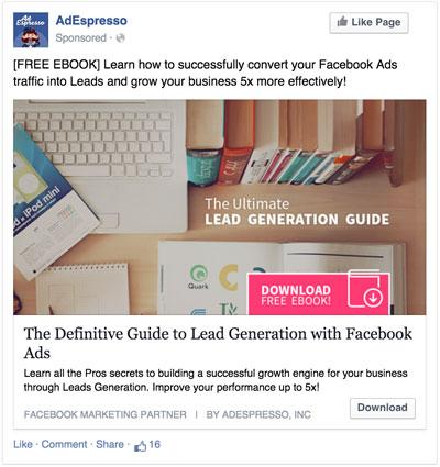 Adexpresso 2 for Facebook ad examples