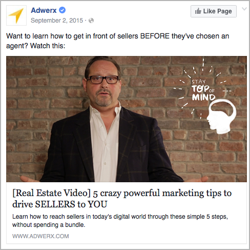 Adwerx - facebook ad example