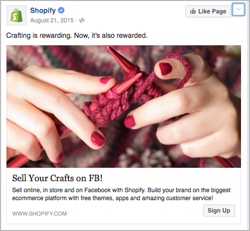 B2B - Shopify - facebook ad example