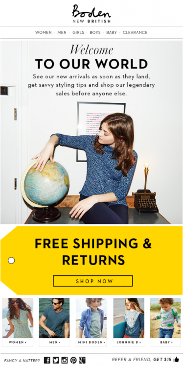 ask for a friend referral for welcome email