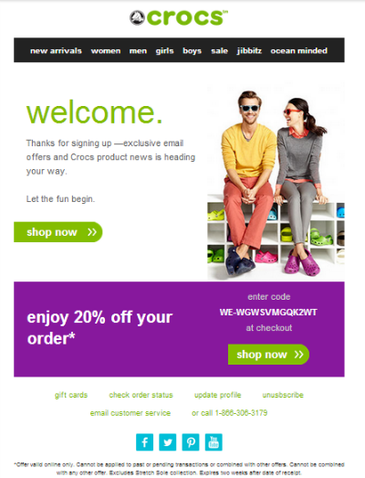 give them a gift for welcome email