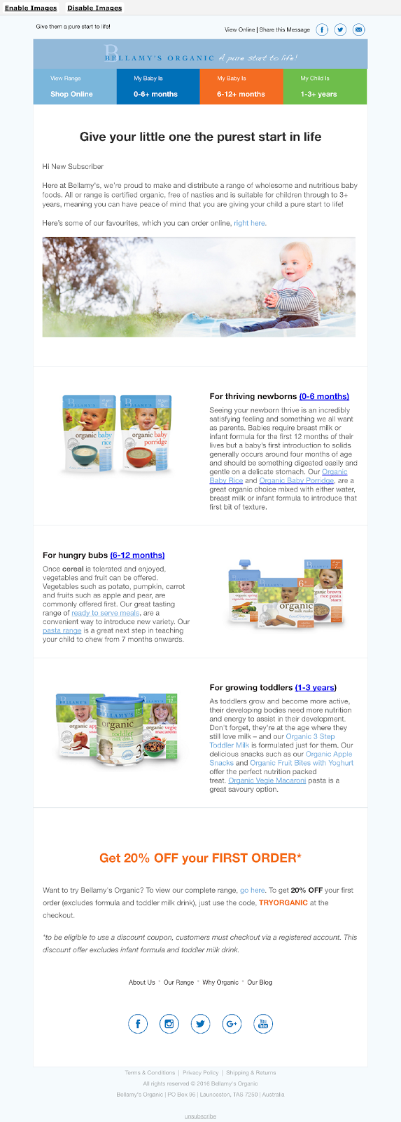 use brand consistent visuals for welcome email